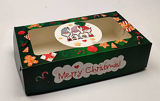 Коробка "Зелені Ельфи 20*11,5*5 см" для печива, макаронс, зефіру