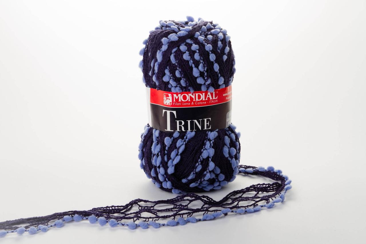 Пряжа Mondial Trie, Color No.0859 темно-синій + блакитний