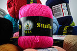 Пряжа напіввовняна Vita Smile, Color No.3508 блакитний, фото 4