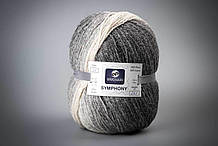 Пряжа вовняна Vivchari Premium Symphony, Color No.02 сіро-білий меланж