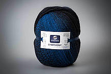 Пряжа вовняна Vivchari Premium Symphony, Color No.10 чорно-синій меланж