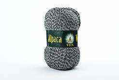 Пряжа Vita Alpapa wool 2988 чорно-білий мікс