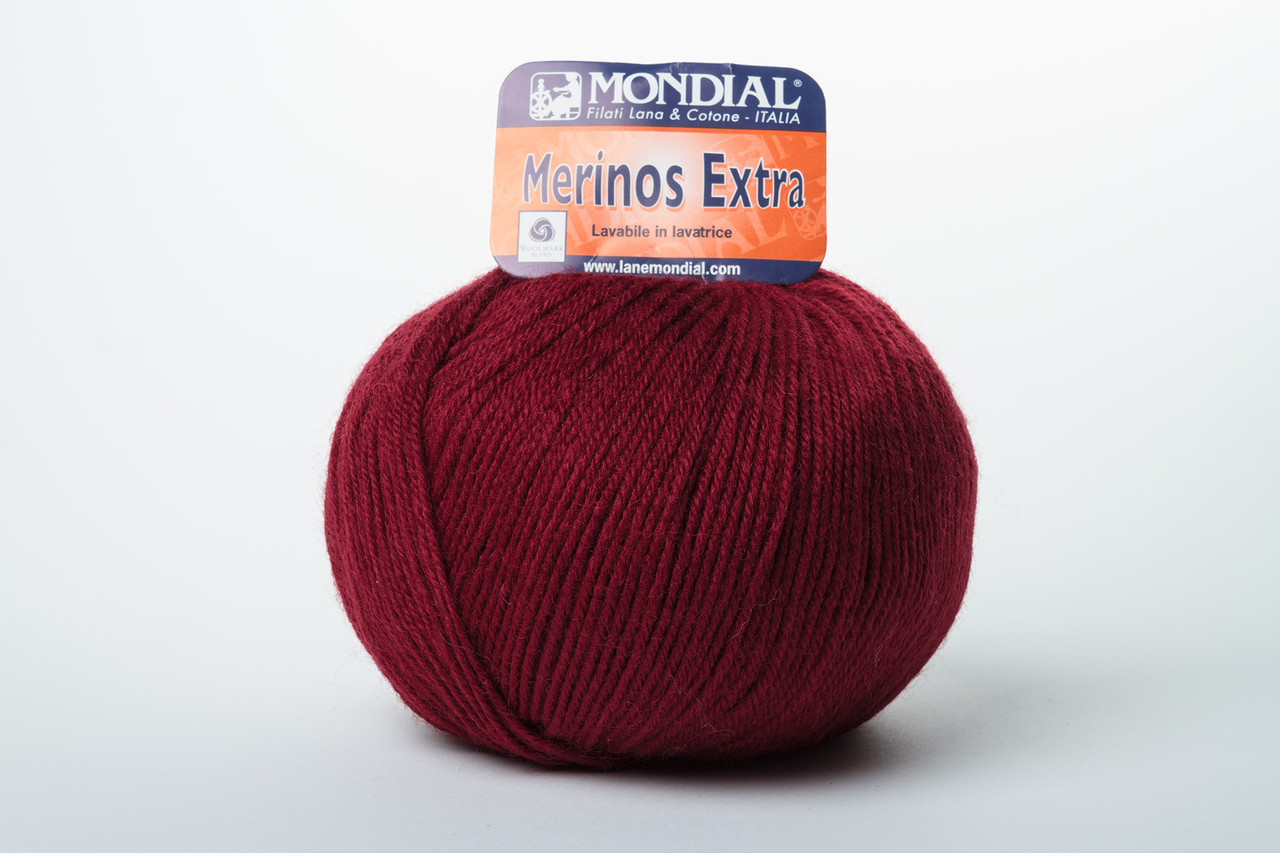 Пряжа Mondial Merinos Extra, Color No.0093 бордо