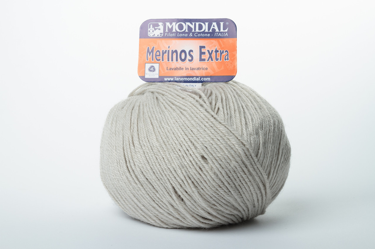 Пряжа Mondial Merinos Extra 0300 бежево-сірий