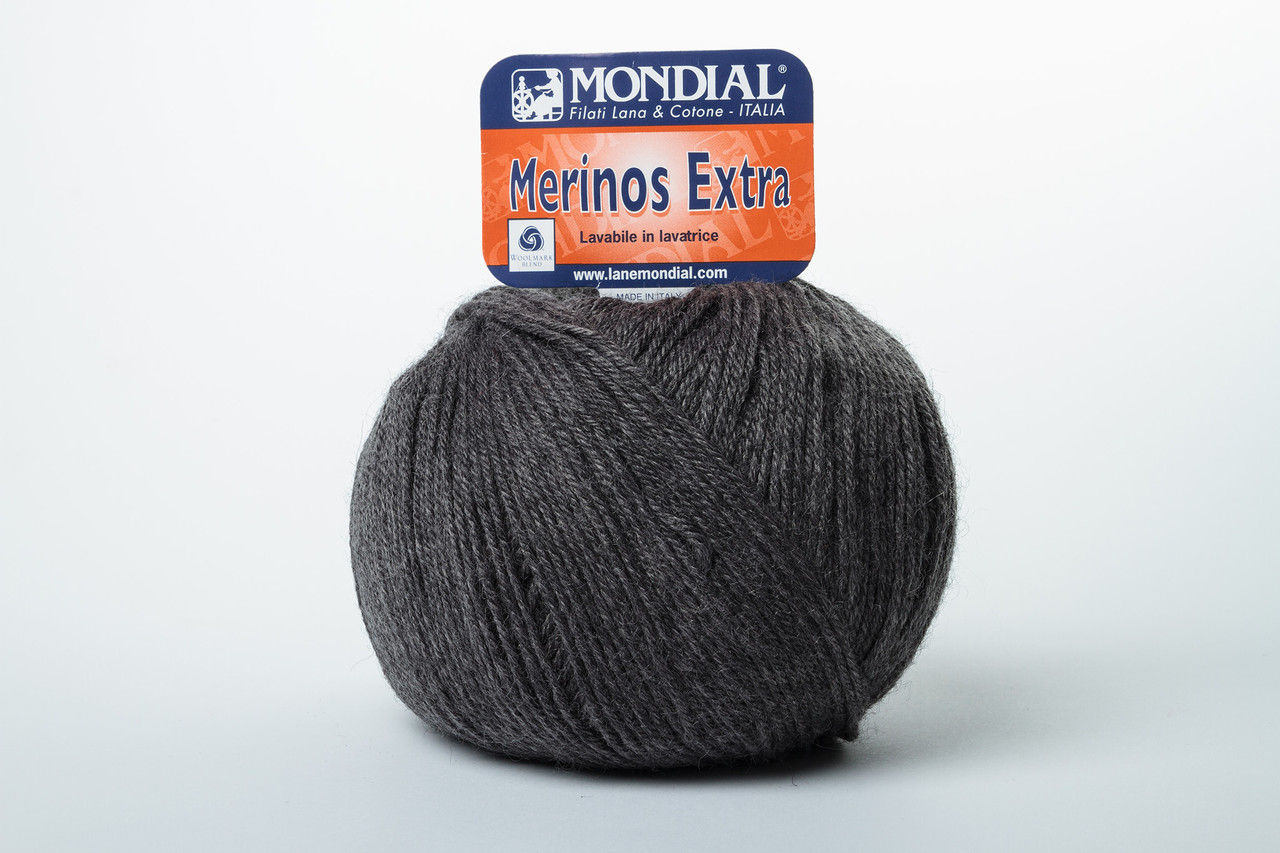 Пряжа Mondial Merinos Extra 0704 темно-сірий