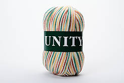 Пряжа вовняна Vita UNITY, Color No.2045 меланж білий + червоний + жовтий +зелений