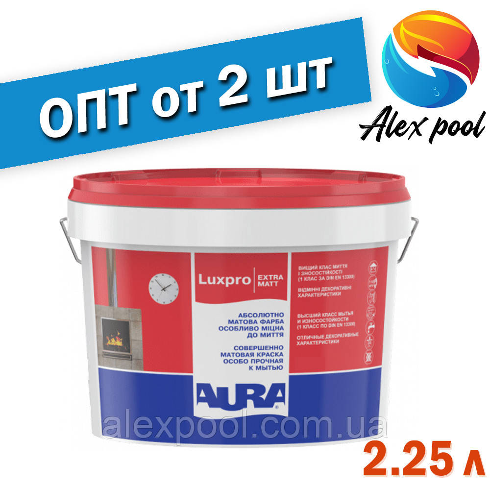 Aura Luxpro Extramatt TR Безбарвна, 2,25 л Фарба глубокоматовая для стель та стін всередині приміщень