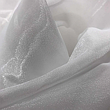 Готовий тюль із кристалону Турецький тюль Тюль на тасьмі Білий тюль 400х270 Якісна паста, фото 4