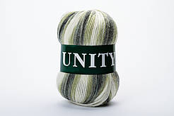Пряжа вовняна Vita UNITY, Color No.2057 меланж біло-зелений