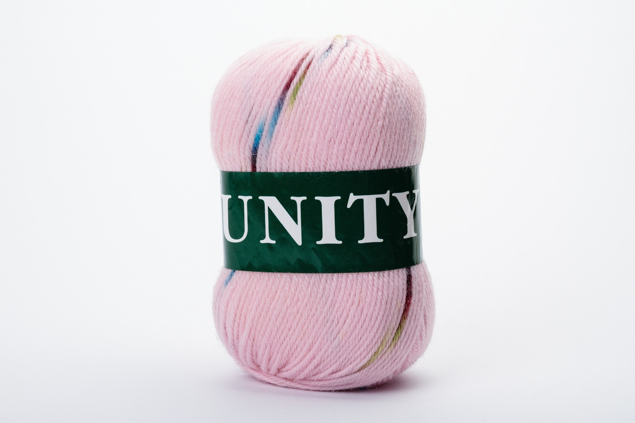 Пряжа вовняна Vita UNITY, Color No.2064 блідо-рожева + веселка