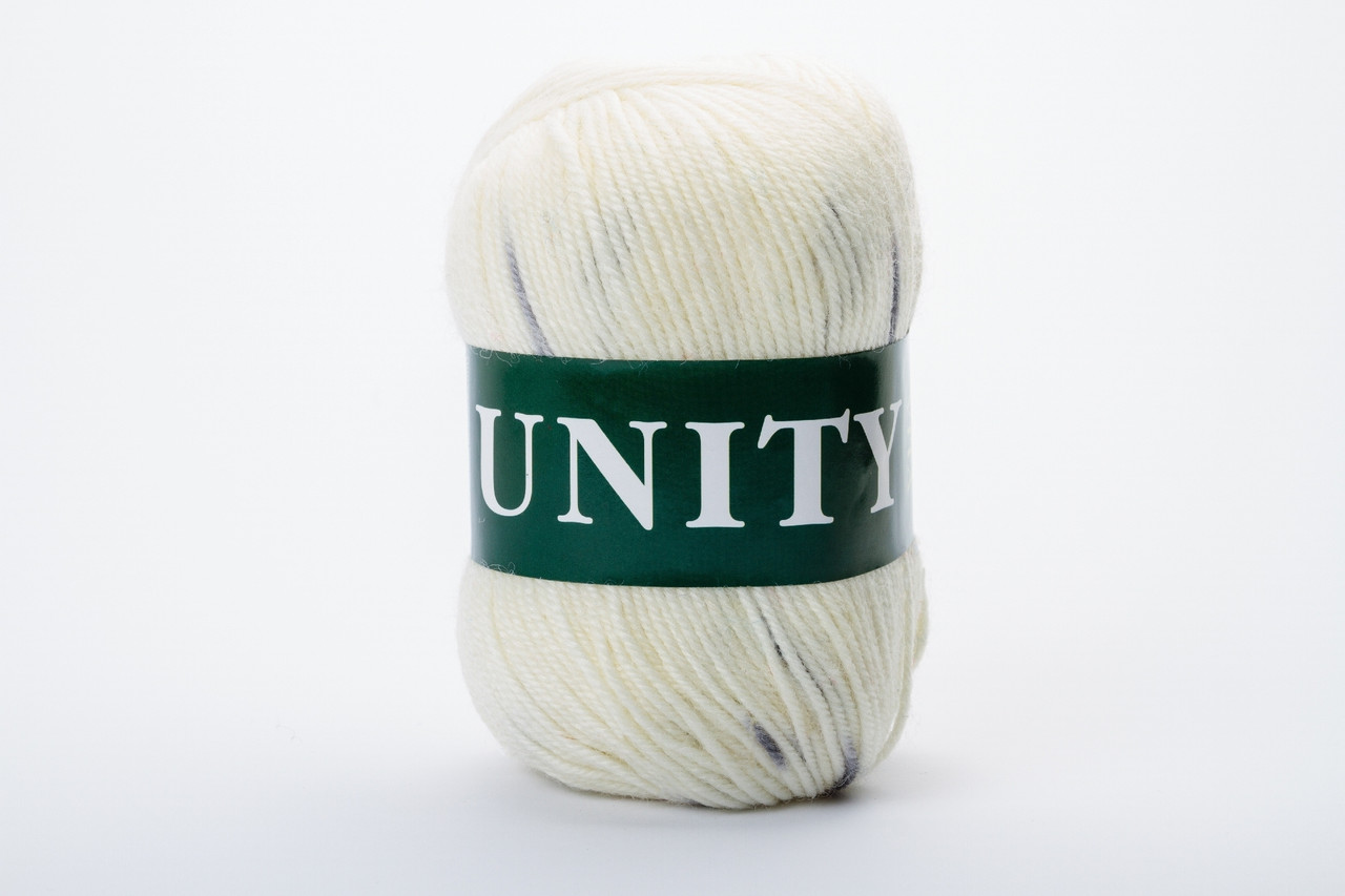Пряжа вовняна Vita UNITY, Color No.2066 меланж білий + чорний
