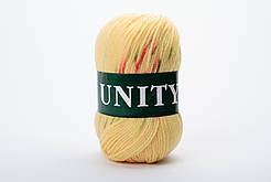 Пряжа вовняна Vita UNITY, Color No.2068 жовтий + червоний + чорний