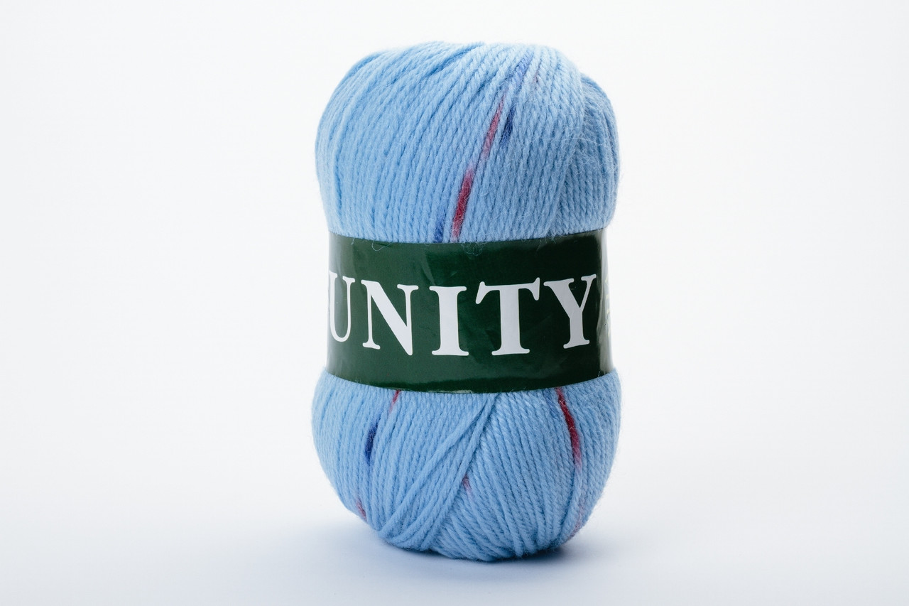 Пряжа вовняна Vita UNITY, Color No.2069 блакитний + червоний