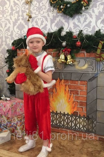 Карнавальный костюм Гномик красный, костюм Гнома, Санта Клауса, Дед мороз для детей, Гном 116 - фото 3 - id-p1294015754