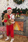 Карнавальний костюм Гномік червоний, костюм Гнома, Санта Клауса, Дід Мороз для дітей, Гном 134, фото 3