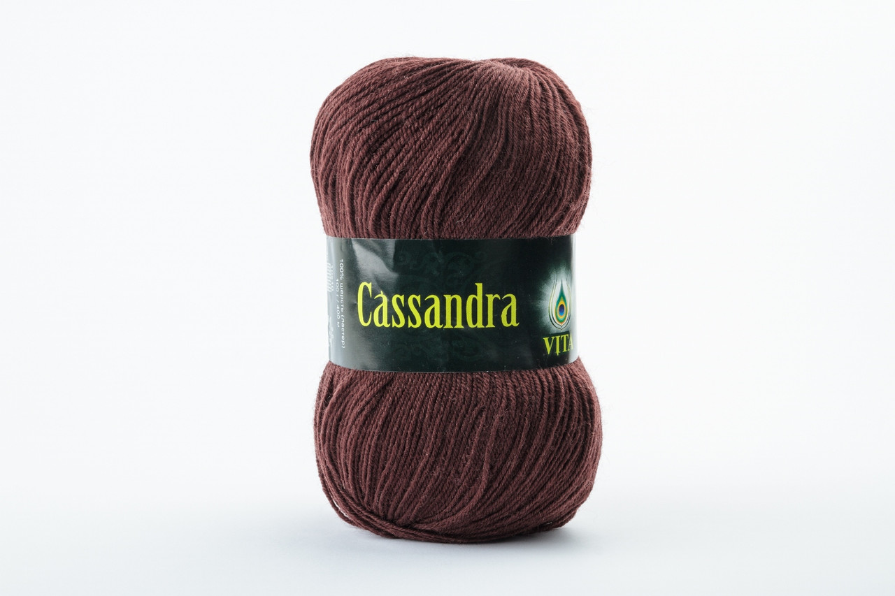 Пряжа вовняна Vita Cassandra, Color No.3604 коричневий