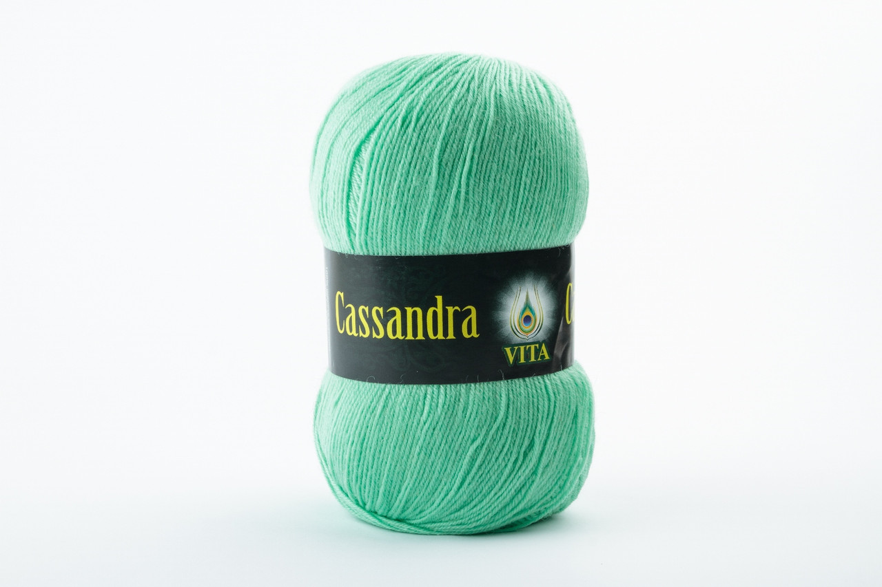 Пряжа вовняна Vita Cassandra, Color No.3606 світло-зелений