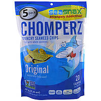 SeaSnax, Chomperz, хрустящие чипсы из водорослей, оригинальные, 5 порций в индивидуальной упаковке, 0.28 унций