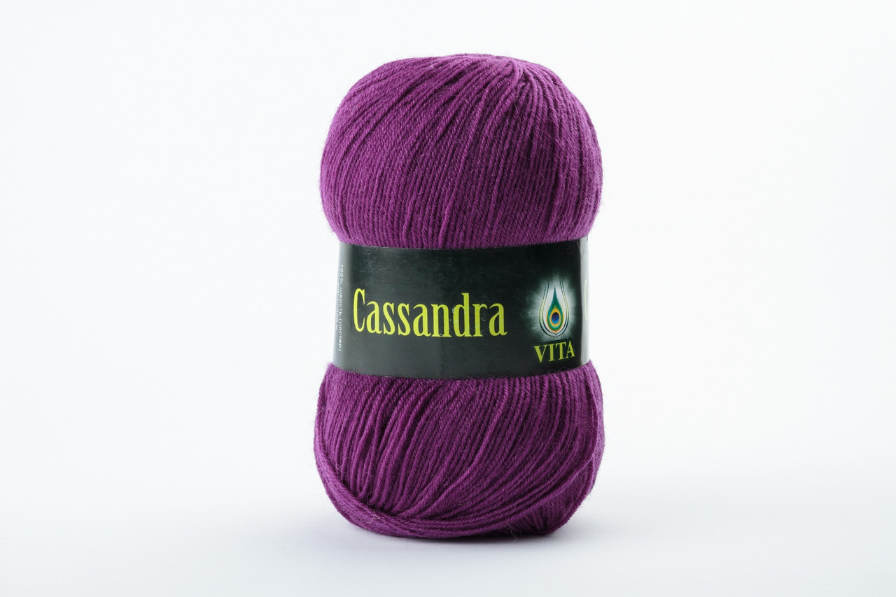 Пряжа вовняна Vita Cassandra, Color No.3610 зливу