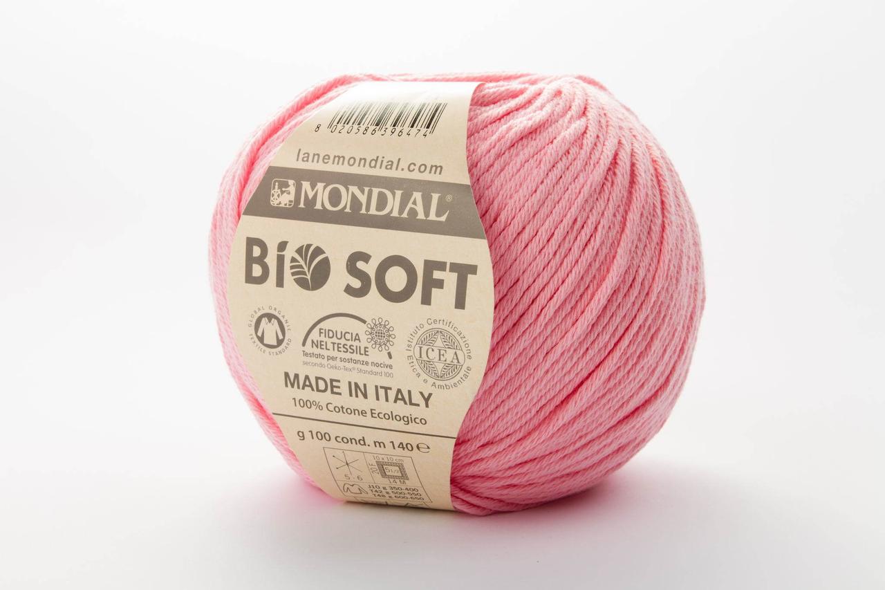 Пряжа Mondial Bio Soft, Color No.0071 рожевий
