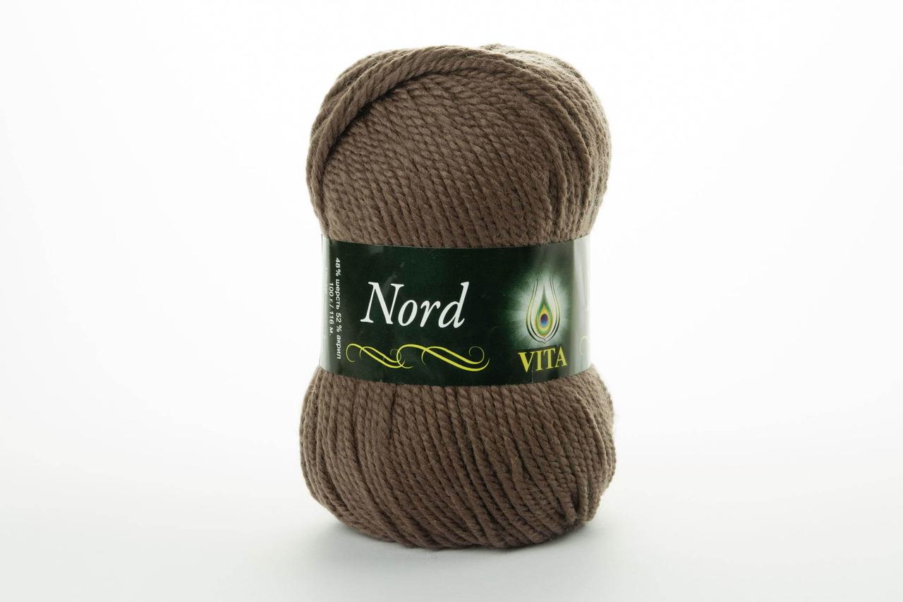 Напівшерстяна Пряжа VITA Nord, Color No.4771 коричневий