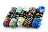 Пряжа Color City Yak wool 22 білий + жовто-блакитний меланж, фото 4