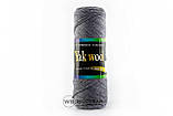 Пряжа Color City Yak wool 22 білий + жовто-блакитний меланж, фото 8