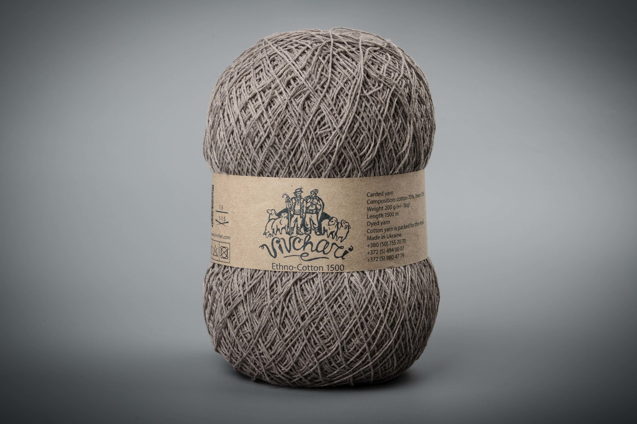 Пряжа бавовняна Vivchari Ethno-Cotton 1500, Color No.109 кавовий