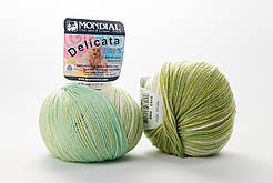 Пряжа Mondial Delicata Baby Color, Color No.0983 бліда бірюза + салат