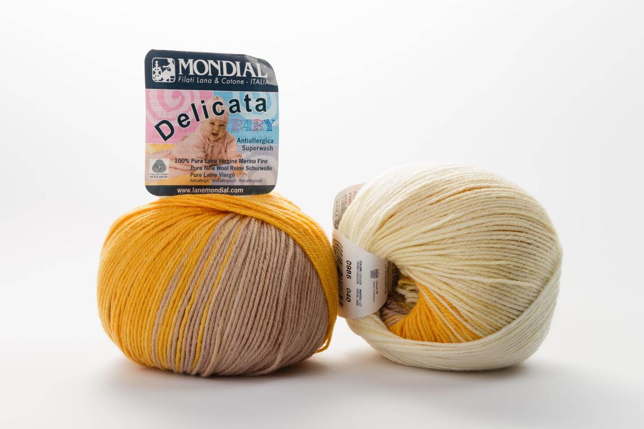 Пряжа Mondial Delicata Baby Color 0985 оранж + беж