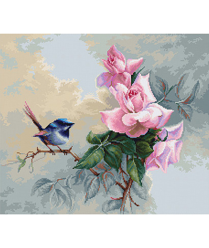 Luca-S "Пташка синя та троянди" B2313 набір для вишивання хрестом, фото 1