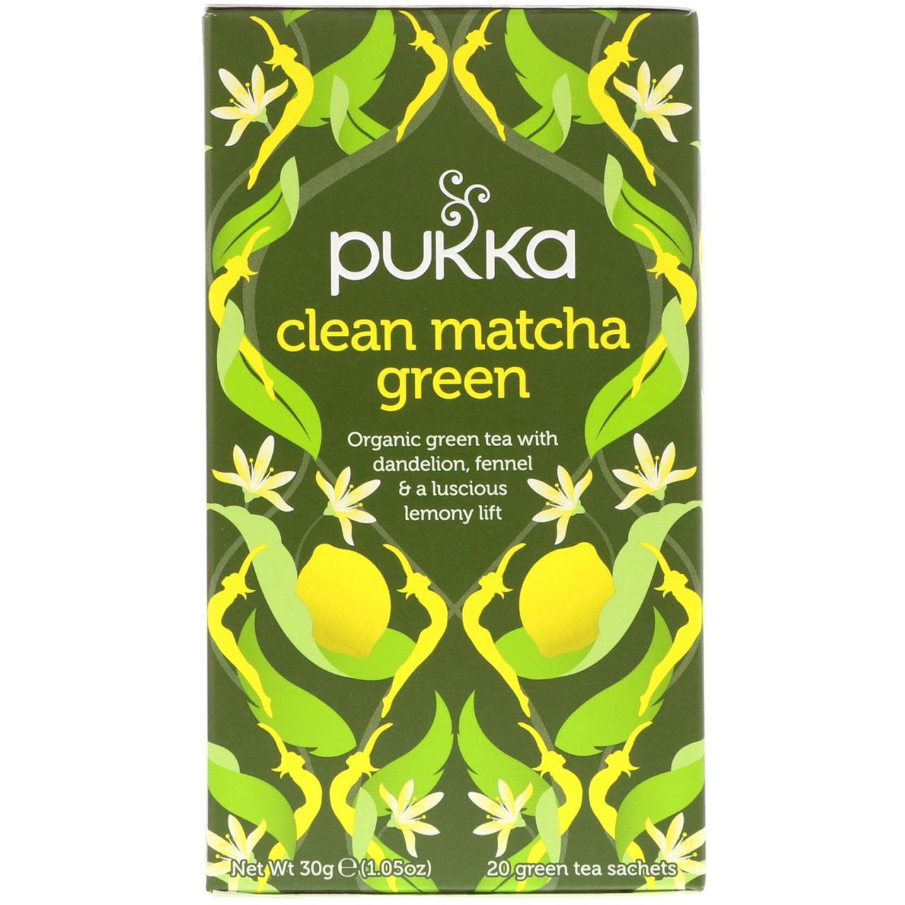 Pukka Herbs, Зеленый чай маття, 20 пакетиков зеленого чая, 1,5 г (0,05 унций) каждый - фото 1 - id-p1294011688