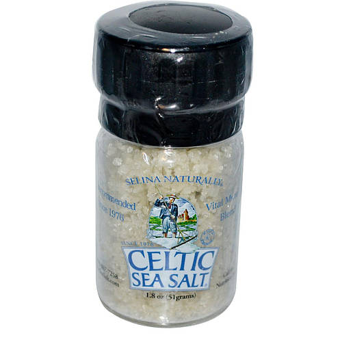 Купить Celtic Sea Salt, Мини-мельничка с солью, светло-серая соль ...