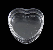Контейнер (органайзер) баночка "серце" для зберігання бісеру (1х3 см)