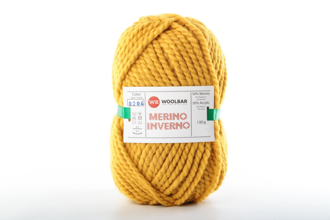 Пряжа Woolbar Merino Inverno 0204 жовтий (танжериновый)