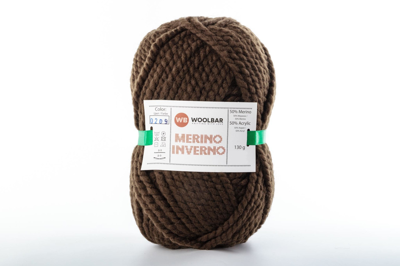 Пряжа Woolbar Merino Inverno 0209 коричневий