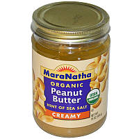 Сливочное арахисовое масло, органическое, Peanut Butter, MaraNatha, 454 г