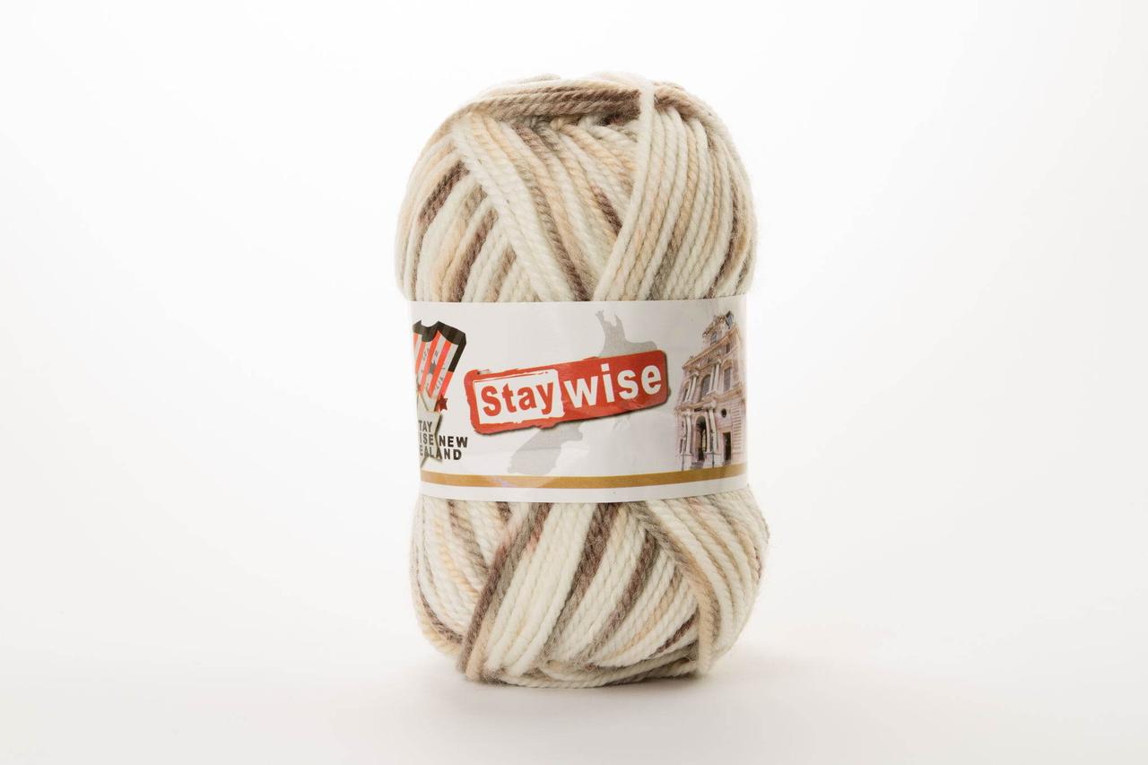 Пряжа Stay Wise Stay Wise 920 білий+бежевий+коричневий меланж