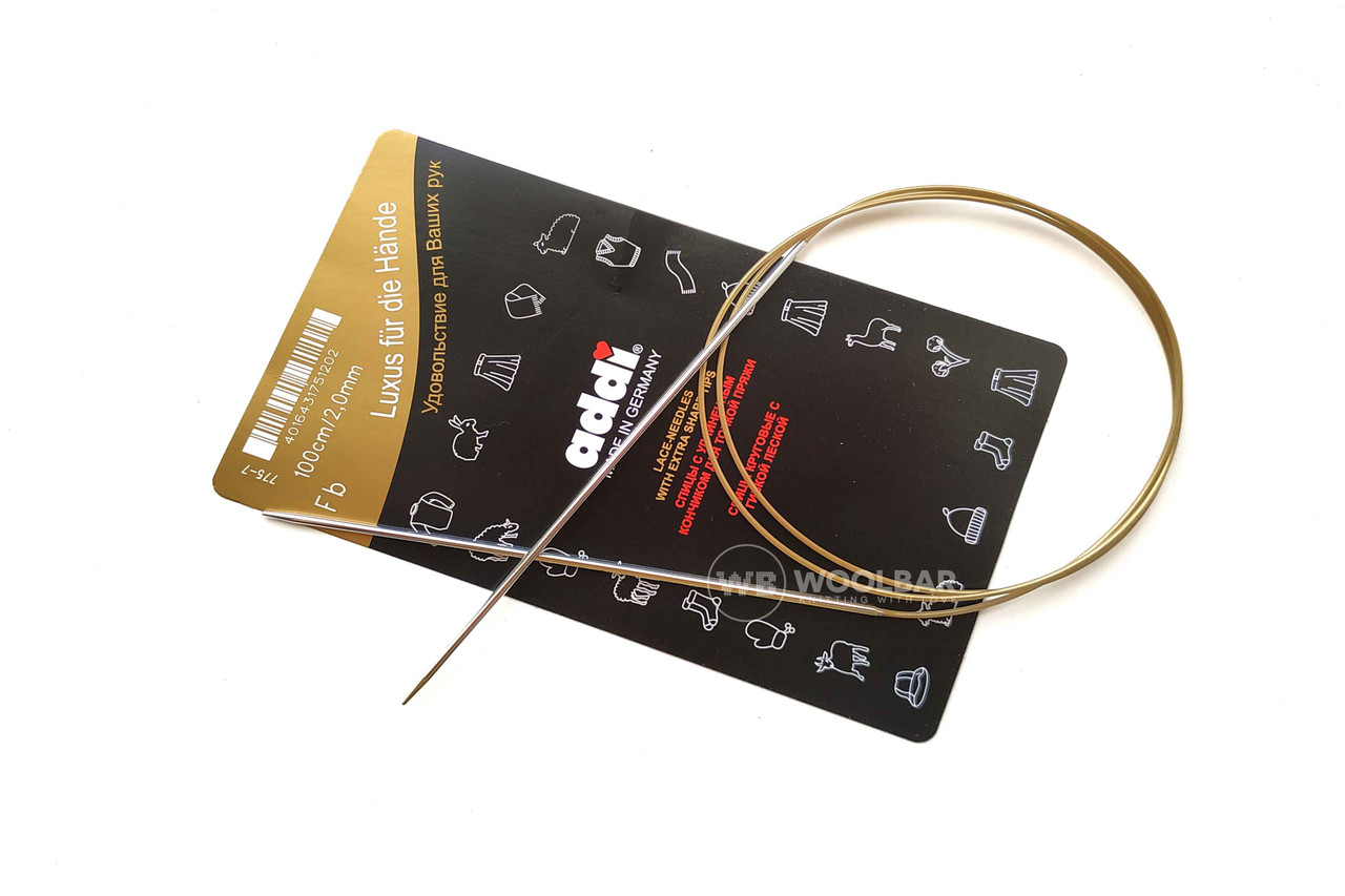 Addi 775-7/100-2.25 Спиці з подовженим кінчиком латунні, 100 см, 2.25 мм, фото 1