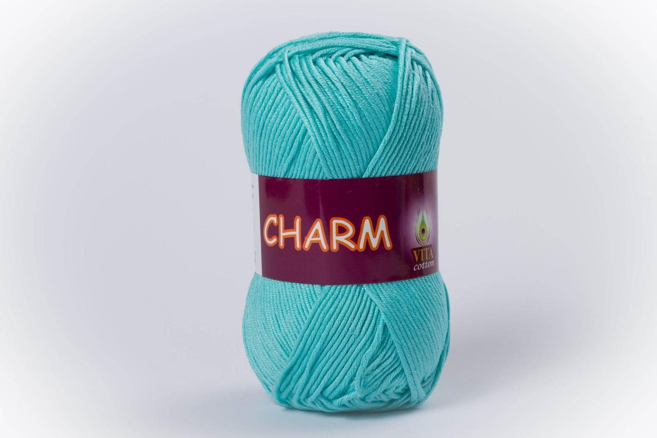 Пряжа бавовняна Vita Cotton Charm, Color No.4185 бірюзово-зелений