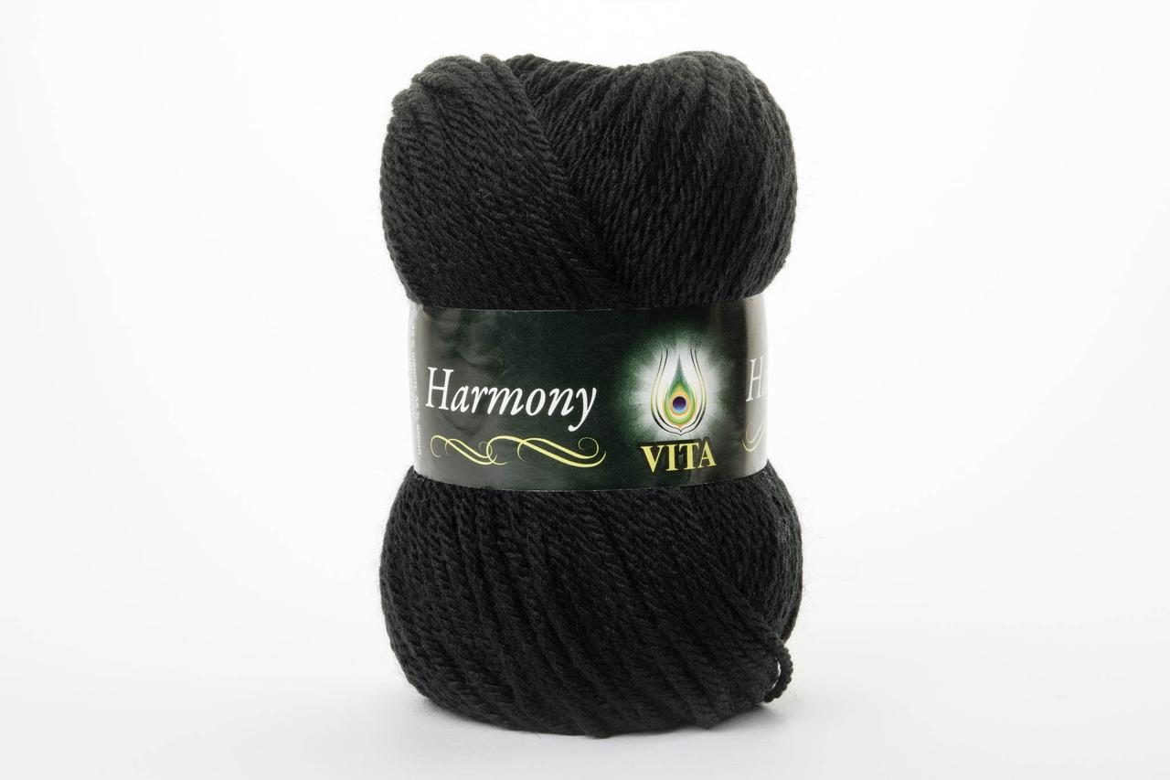 Напівшерстяна Пряжа VITA Harmony, Color No.6302 чорний