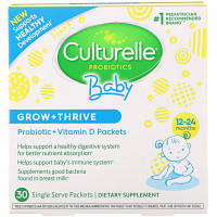 Culturelle, Probiotics, Baby, Grow + Thrive, Probiotics + Vitamin D Packets, 12-24 Months, 30 Single Serve