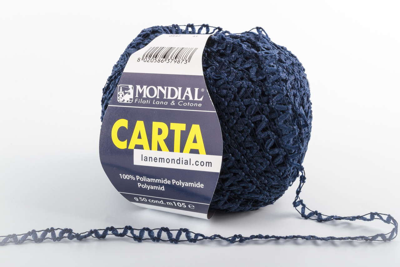 Пряжа Mondial Carta 947 темно-синій