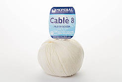 Пряжа Mondial Cable 8, Color No.0010 світлий беж