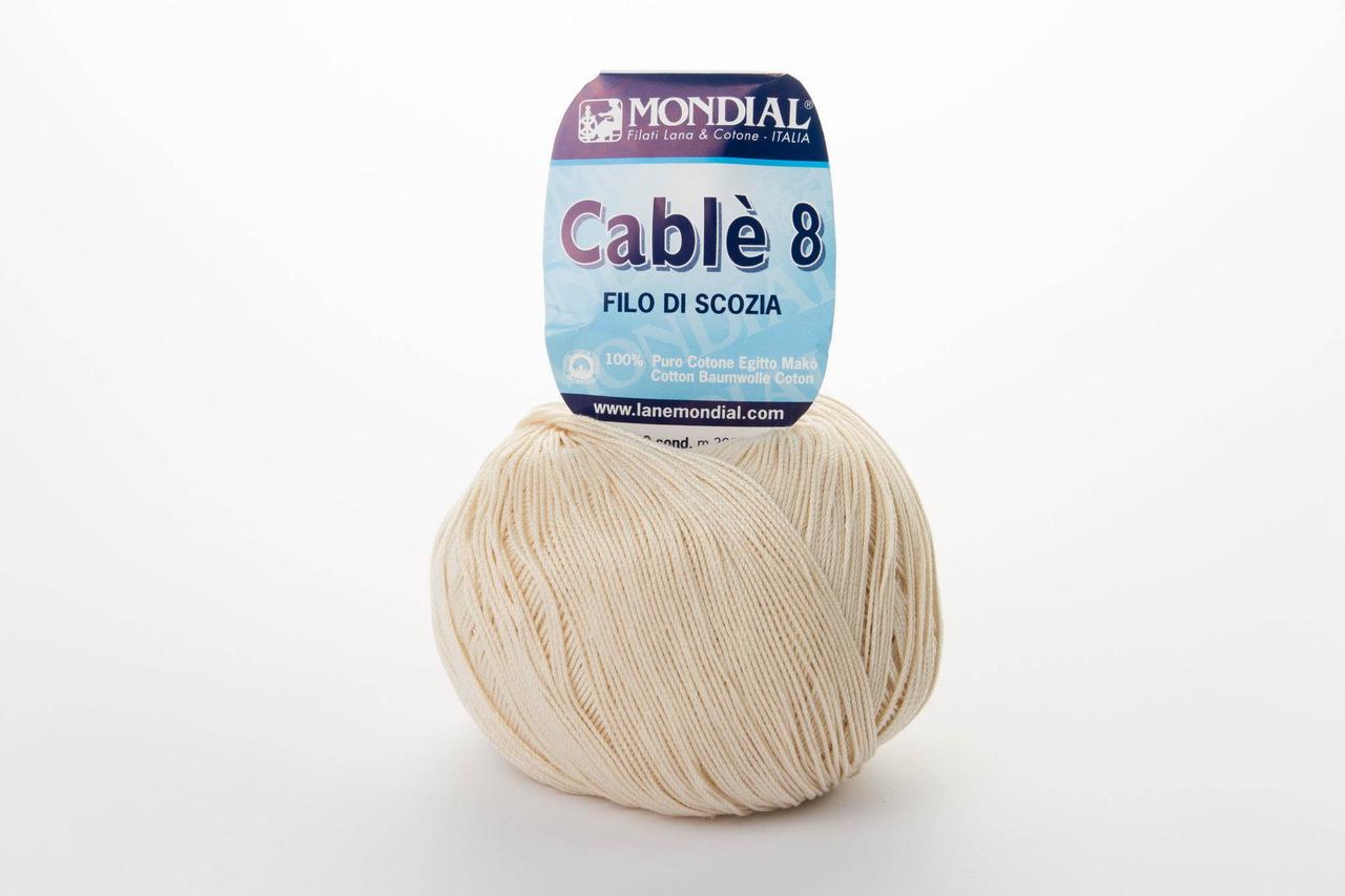 Пряжа Mondial Cable 8 0466 світлий беж
