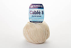 Пряжа Mondial Cable 8, Color No.0466 світлий беж