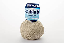 Пряжа Mondial Cable 8, Color No.0589 бежево-оливковий