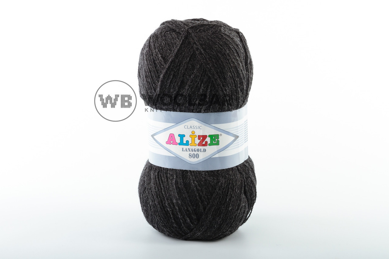 Пряжа Alize Lanagold 800 151 антрацит меланж