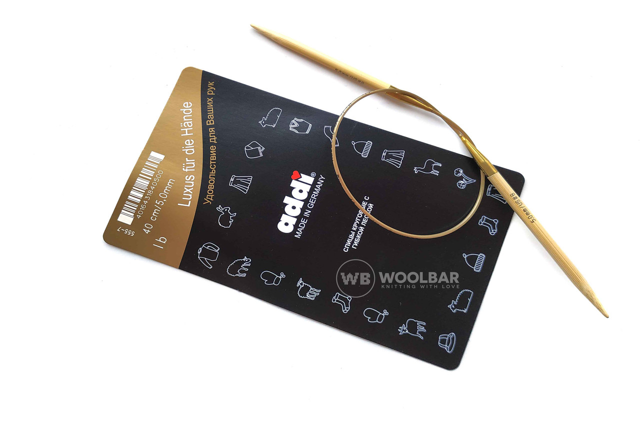 Addi-спиці бамбукові кругові, 40 см, 5 мм, фото 1