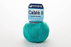 Пряжа Mondial Cable 8, Color No.0861 зелено-бірюзовий